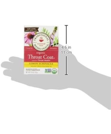 Traditional Medicinals Organic Throat Coat Lemon Echinacea Tea 16 Count (Pack of 6) - Soothing Tea for Seasonal Wellness - Buy Online on SooperMarket.com
