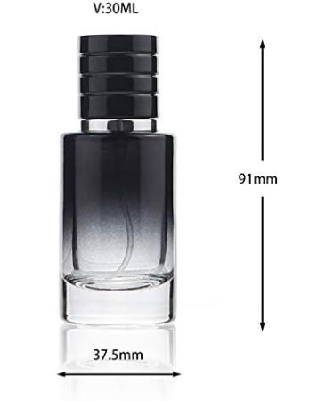 30ml Gradient Glass Perfume Bottle - Empty Cylindrical Bottle with Fine Atomizer (Black) | International Shipping Available - Buy Online on SooperMarket.com