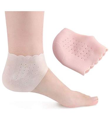 Spa socks women men silicone foot raked care moisturizing gel heel socks cracked skin moisturizing socks (color: pink)