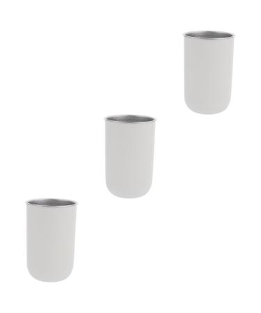 Alipis 3st mouthwash cup made of stainless steel beer jug bathroom mouthwater cup coffee cup picnic cup bathroom organizer child white rustproof steel simply toothbrush racks
