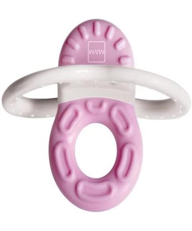 MAM Bite and Relax Teether with Clip - Pink Baby Teether for 2+ Months | Promotes Dental Hygiene & Soothes Painful Gums - Buy Online on SooperMarket.com