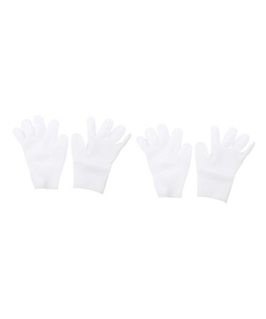 Healeved 2 Pairs Moisturizing Gloves Hand Softening Dry Skin Care Essential Oil Glove Pink Cracked Gel Gloves Sun Protection Gloves for Women Mittens Lotion Spa Sebs White Cosmetic Women's