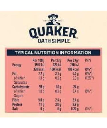 Quaker Original So Simple Oats 60 Individual 27g Sachets | Heart-Healthy Breakfast | Convenient Breakfast Pack | Nutritious Goodness | Customize with your favorite toppings - Buy Online on SooperMarket.com