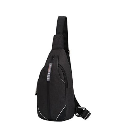 WATERFLY Small Crossbody Sling Backpack Anti Theft Backpack for Traveling Chest Shoulder Bag Black (Small) Small