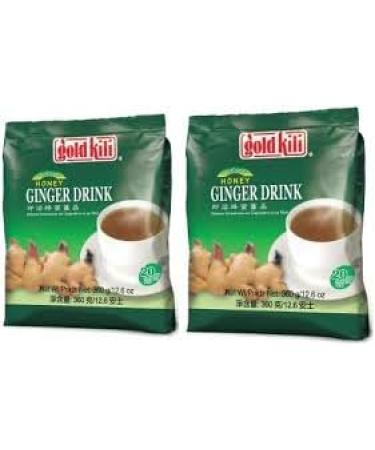 Gharana Swaad Ka Khazaana Gold Kili Ginger Drink - 2 Packs of 20 Sachets (Total 40 Sachets) | Instant Ginger Tea Flavor