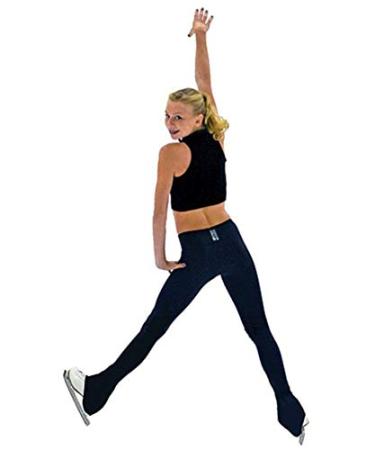 ChloeNoel P622F All Black 3" Waist Band Light Weight Fleece Pants with Crystal Blocks 8-10 Turquoise