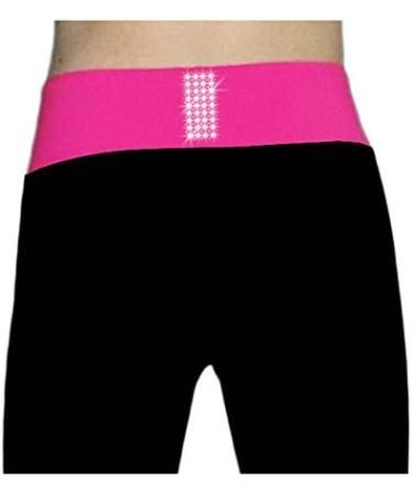 ChloeNoel PS792 Elite Pants | Front Pocket | Crystal Block | 10-12 Fuchsia | Black Waistband | Color Cuffs - Buy Online on SooperMarket.com