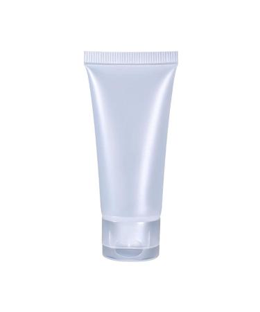 5Pcs 50ML Empty Cosmetic Tubes Portable Clear Refillable Bottles Travel Squeeze Lotion Containers with Flip Lid for Facial Cleanser Hand Cream