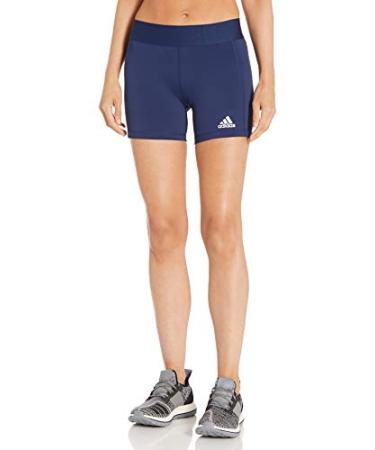adidas Women's Techfit Volleyball Shorts Medium/4" Inseam Team Navy Blue/White