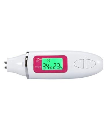 Skin Moisture Tester LCD Display Digital Precision Skin Sensor Tester Facial Moisture Water Oil Analyzer for Face Care Device Suit for Salon Home Use(White)