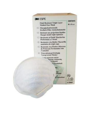 3M ESPE 3M-2042F Espe Triple Layer Molded Face Mask (Pack of 50)