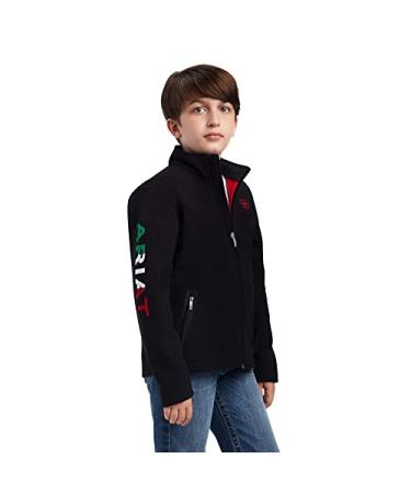 ARIAT Boys' New Team Softshell Brand Jacket Small Mex Black