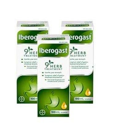 Iberogast LARGE SIZE (100ml) THREE BOTTLES- for Dyspepsia Bloating Stomache Pain and Heartburn Brand: Medical Futures
