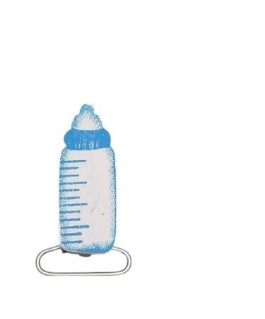 knbo 1 x Clip Baby Feeding Bottle blue 4.5 cm mod.2 for pacifier chains suspenders pendants and much more NEW & OVP