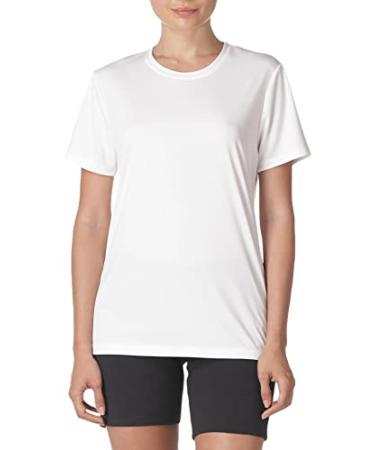 Hanes Women's Sport Cool Dri Performance Short Sleeve T-Shirt Large White