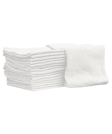 Nabob Wipers Auto Mechanic Shop Towels 25 Pack Shop Rags 100% Cotton Size 14x14 Commercial Grade (25 Pack  White) 25 Pack White