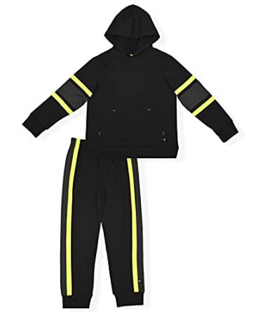 Cheetah Big Boys Fleece Hoodie and Sweatpants 2 Piece Set Sweatsuit Black 10-12