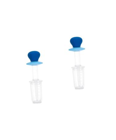 Gleavi 2 pieces Baby feed donor Baby food container for liquid pacifier infants for children premature pacifier colostrum baby barrel feeder dispenser Pump feeder dispenser 14x4.6x2pcs bluex2stk