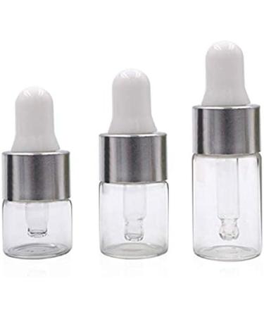 ConStore 50pcs Clear Glass Dropper Bottles Mini Essential Oil Vials | 2ml Refillable DIY Cosmetic Containers | Empty Lotion Sample Bottles with Glass Eye Dropper for Liquid Perfumes - Buy Online on SooperMarket.com