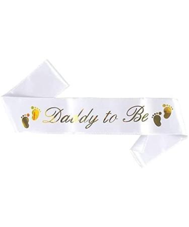Dad To Be Gender Reveal Father To BeDaddy to Be Sash - Classy Baby Shower Sash For Dad To Be (White w/Gold Lettering) - Buy Online on SooperMarket.com