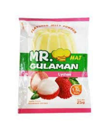 Pack of 3 Mr. Gulaman Unflavoured LYCHEE Jelly Powder Made from Seaweed Extract LYCHEE Gulaman 25g