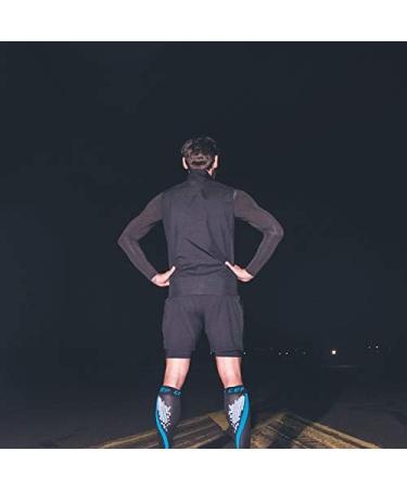 CEP Nighttech Calf Sleeve 2.0 | Reflective Women's Compression Leg Gums | Medi Size LV Black/Green Socks for Ultimate Calf Support - Buy Online on SooperMarket.com