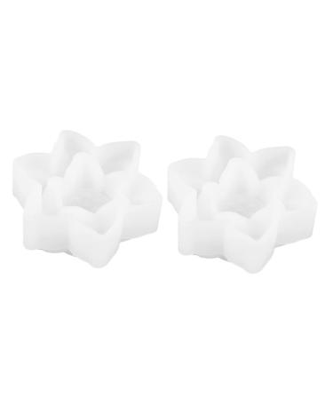 2 Pcs Silicone Mold Crystal Epoxy Silica Gel Decorations White
