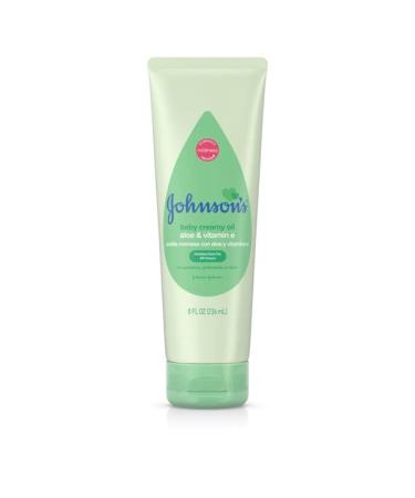 Johnson & Johnson Johnson's Baby Creamy Oil Aloe & Vitamin E 8 Ounce (Pack of 6)