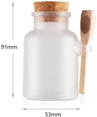 Tianzd 5pcs 100ml Matte Transparent Bathing Salt Containers - Eco-Friendly Cremation Boxes & Cosmetic Ointment Jars with Cork and Wooden Shovel | Ideal for International Shipping - Buy Online on SooperMarket.com