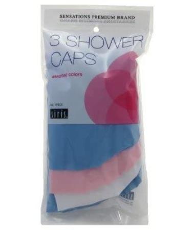 Siris 3 Shower Caps - Assorted Colors | Waterproof Bathing Accessories - Buy Online on SooperMarket.com