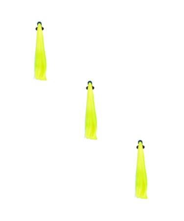Kisangel 3pcs Helmet Wig Bicycle Accesories Ski Helmet Ponytail Reusable Helmet Braid Miss The Tail Clothing 44x5cmx3pcs Greenx3pcs