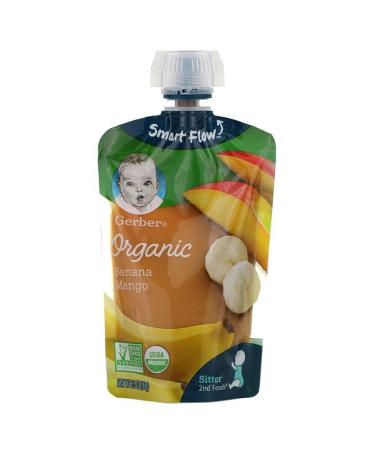 Gerber Smart Flow Organic Banana Mango 3.5 oz (99 g)