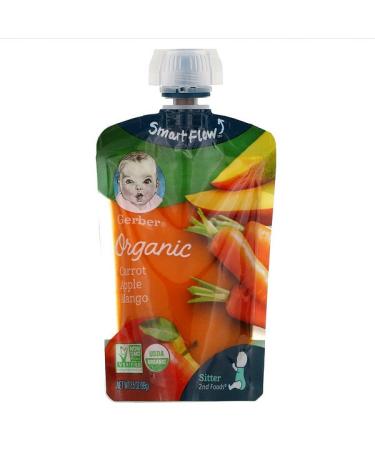 Gerber Smart Flow Organic Carrot Apple Mango 3.5 oz (99 g)