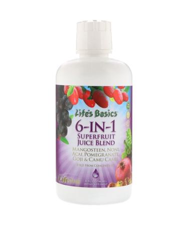 LifeTime Vitamins Life's Basics 6-IN-1 Superfruit Juice Blend 32 fl oz (946 ml)