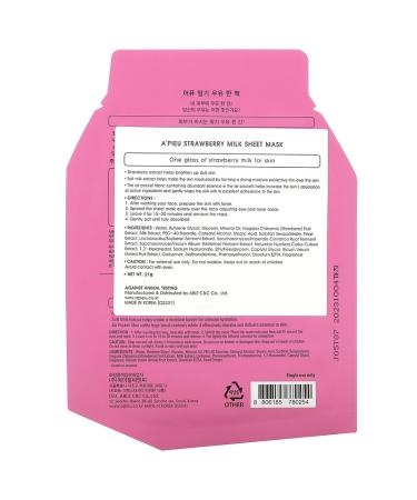 Brightening Pieu Strawberry Milk Face Mask - 1 Sheet (21g) for Radiant Skin - Buy Online on SooperMarket.com