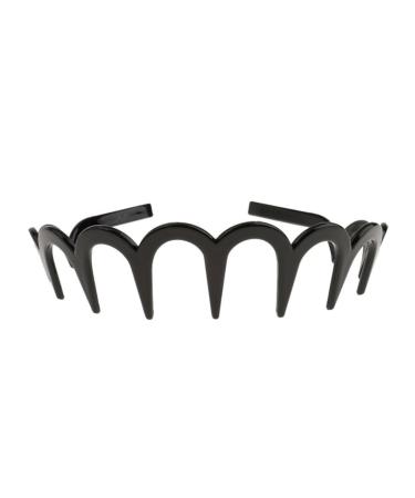 Unisex Wavy Headband Black Spring Wavy Metal Hair Band with Long Teeth Hairhoop Sports Headband Headwear Accessories Black 1pc Wavy Hairhoop