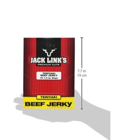 Jack Link's Beef Jerky Teriyaki 1.5oz Bags - Pack of 10 | High-Quality Snack for On-the-Go - Buy Online on SooperMarket.com