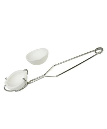 Megacast Small Melting Ceramic Crucible Dish Cup Set of 2 Melting Gold Silver Copper Whip Tongs Handle 2A