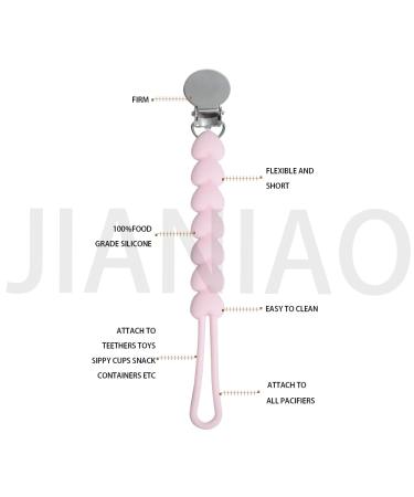 JIANIAO Silicone Pacifier Clip - 100% Silicone Strap for Pacifiers, Teethers & Toys - Buy Online on SooperMarket.com