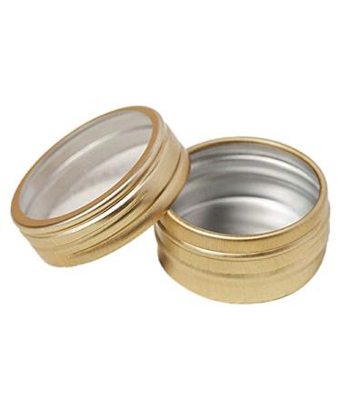 Desikixudy 1Pc Makeup Round Storage Box Nail Art Bead Container Portable Cosmetic Cream Jar Pot Box Round Bottle Bead Golden