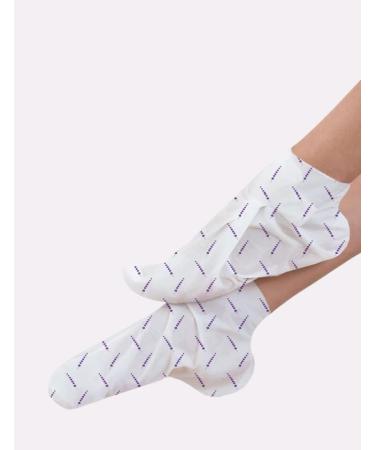 Le Mini Macaron Lavender Foot Care Mask Moisturising Socks Purple and White Two Socks - Buy Online on SooperMarket.com