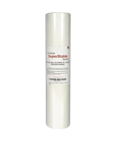 Superpunch Soft Tear Away Stabilizer, Medium Weight Tearaway Stabilizer for Embroidery  12 inch x 10 Yard Roll, 1.8 oz Superstable Machine Stabilizers Backing for Hand Sewing, Made in USA (White) 12" x 10 yards roll White