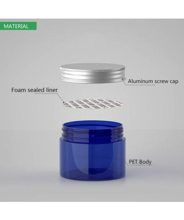 Tianzd 12 Pieces 50ml Blue Plastic Cream Cans with Black Lids & 6 Spatulas - Perfect for Cosmetics & Travel | International Shipping - Buy Online on SooperMarket.com
