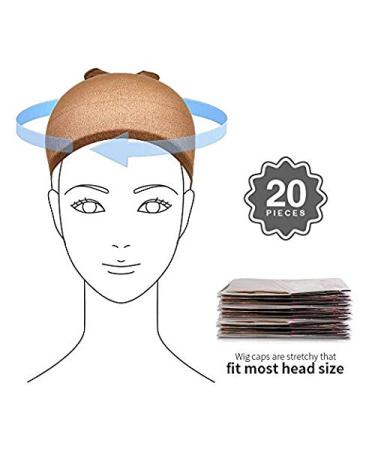 Teenitor 20 Pack Brown Nylon Wig Caps for Men and Women - Skin Tone Stocking Cap for Wig Application - Buy Online on SooperMarket.com