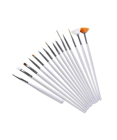 Set of 15 painting modelling nail and body painting brushes for details and lines