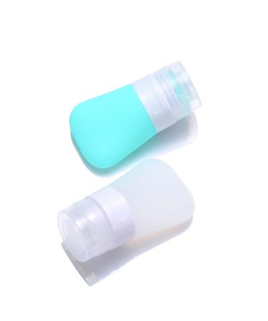 2 Pcs Silicone Travel Bottles,1.3oz Leak Proof Refillable Squeeze Containers with Transparent Carry Bag,Small Empty Travel Size Bottles for Shampoo,Conditioner,Lotion,Toiletries 1.3oz Green White