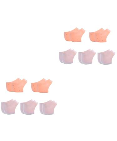 FOMIYES 10 Pairs Silicone Foot Heel Socks Cushion Sleeves Protective Sleeve Silicone Heel Grips Walking Accessories Reusable Moisturizing Feet Moisturizing Socks Foot Spa Socks Boots Crack
