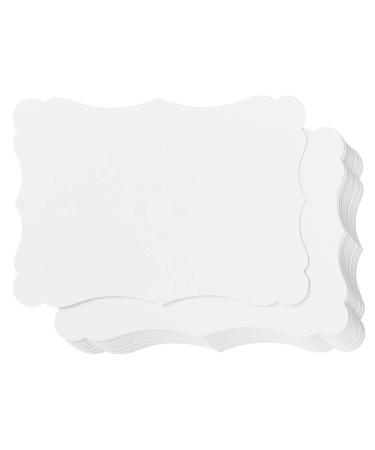 50 Pack Blank Kraft Cards Cardstock Thick Paper Brown Greeting Cards for DIY Gift Card Menus Baby Shower and Wedding Invitations (5x7IN White) 5x7IN White