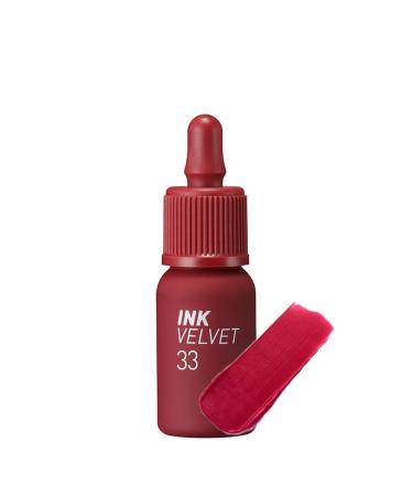 Peripera Ink the Velvet Lip Tint  High Pigment Color  Longwear  Weightless  Not Animal Tested  Gluten-Free  Paraben-Free (033 PURE RED)
