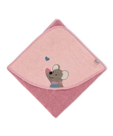 Sterntaler bath towel 80x80 cm made of 100% cotton personalized with name/including embroidery (Mabel pink heart)